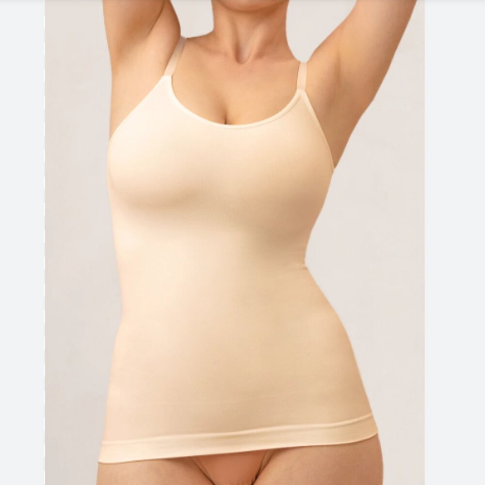 NWT Shapermint All Day Every Day Scoop Neck Cami Top Beige Women's S 2/4